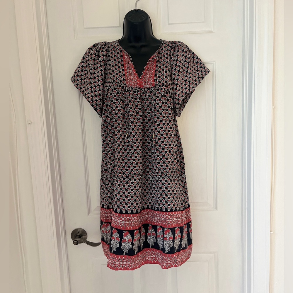 Ulla Johnson Mini Dress Black/Red Printed Silk Size 2